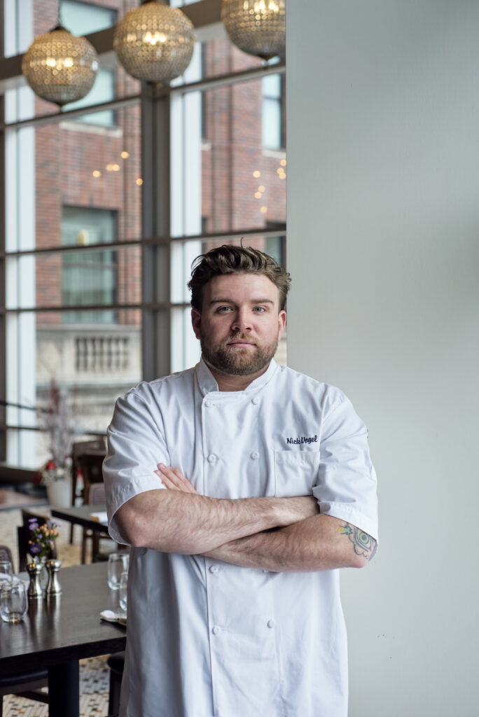 Chef Nick Vogel turns memories into modern farm-to-table favorites. (Photo credit: Doug Young)