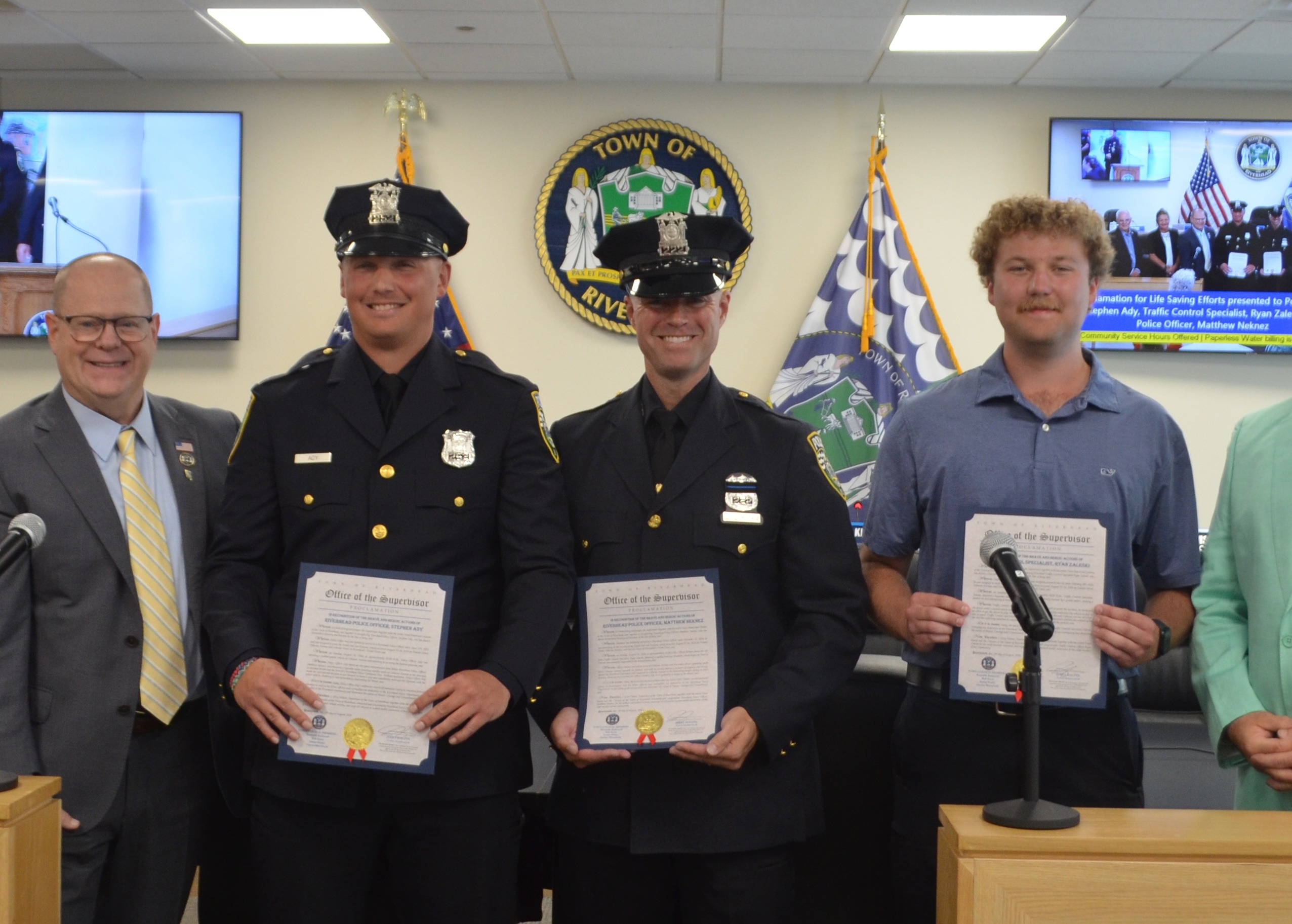 Three Riverhead heroes honored for stopping erratic driver at Polish Town Fair