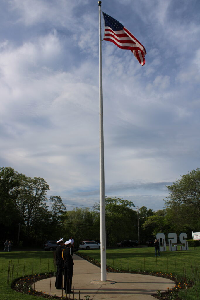 Mattituck students celebrate America’s 250th, honor veterans with flag ceremony, time capsule