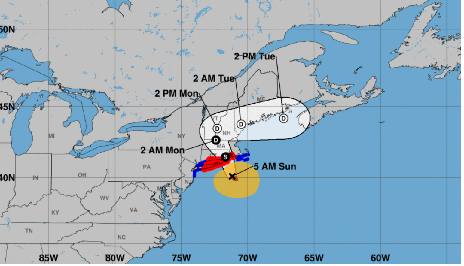 UPDATE: Henri now a tropical storm as it shifts east; hurricane warning ...