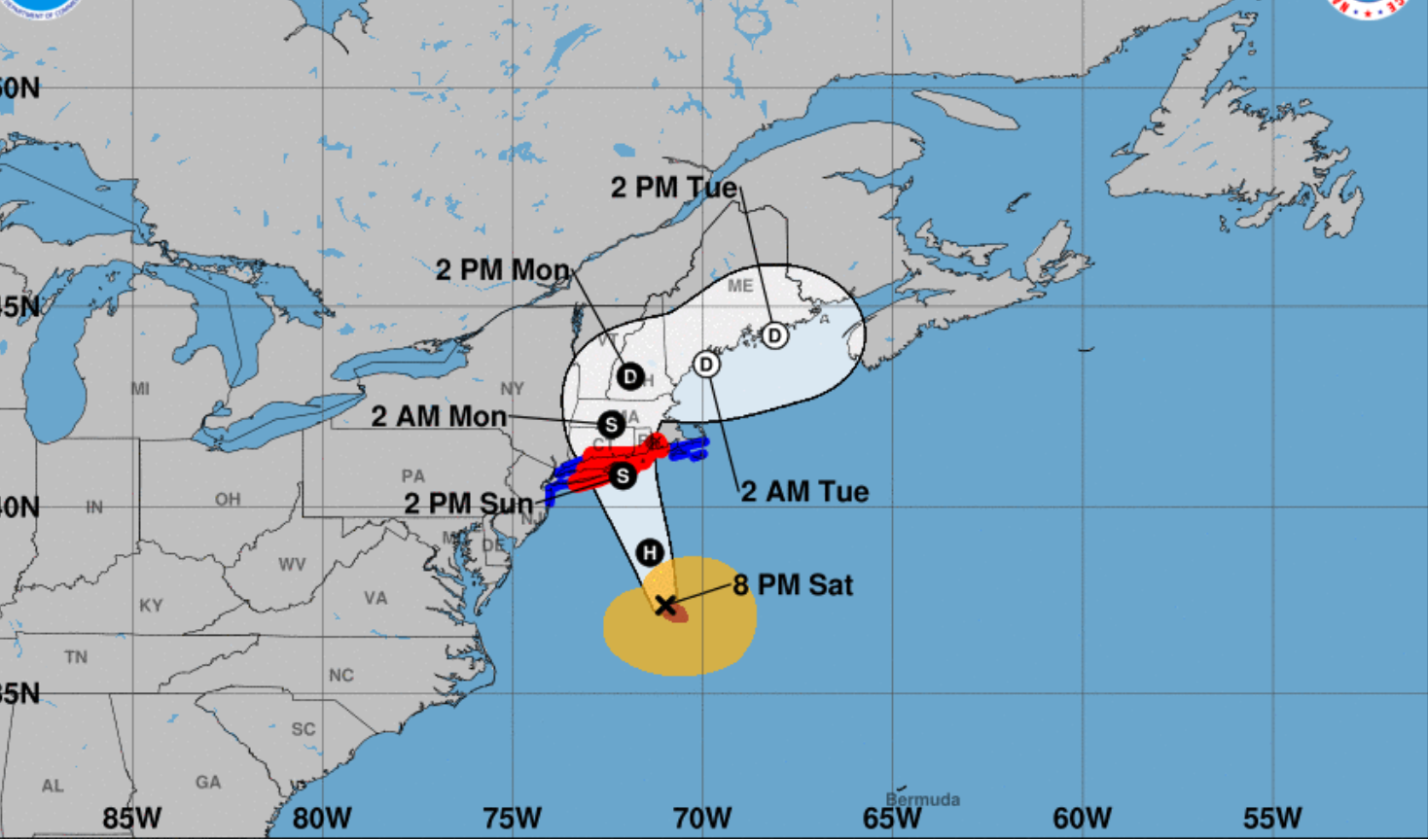 UPDATE on storm watch: NWS: Henri shifts to the east, but officials ...